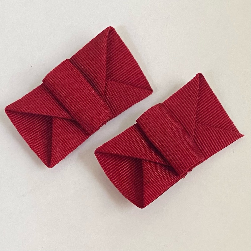 Bandolino Bollo Pumps Dark Red Kid Leather Clip-On Bows Italy Sz 8 *NIB*VTG*80s* - Picture 8 of 15